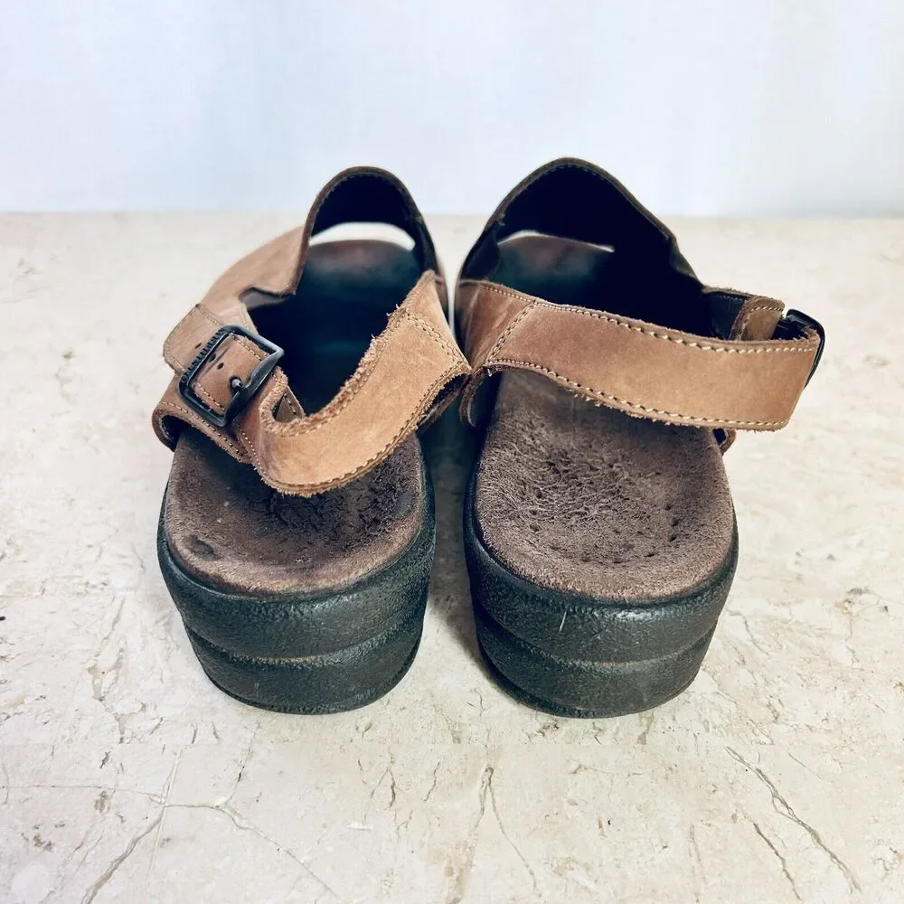 Mephisto Comfort Shoes Euro 41 Brown Nubuck Leather Slides Shoes US 10 10.5